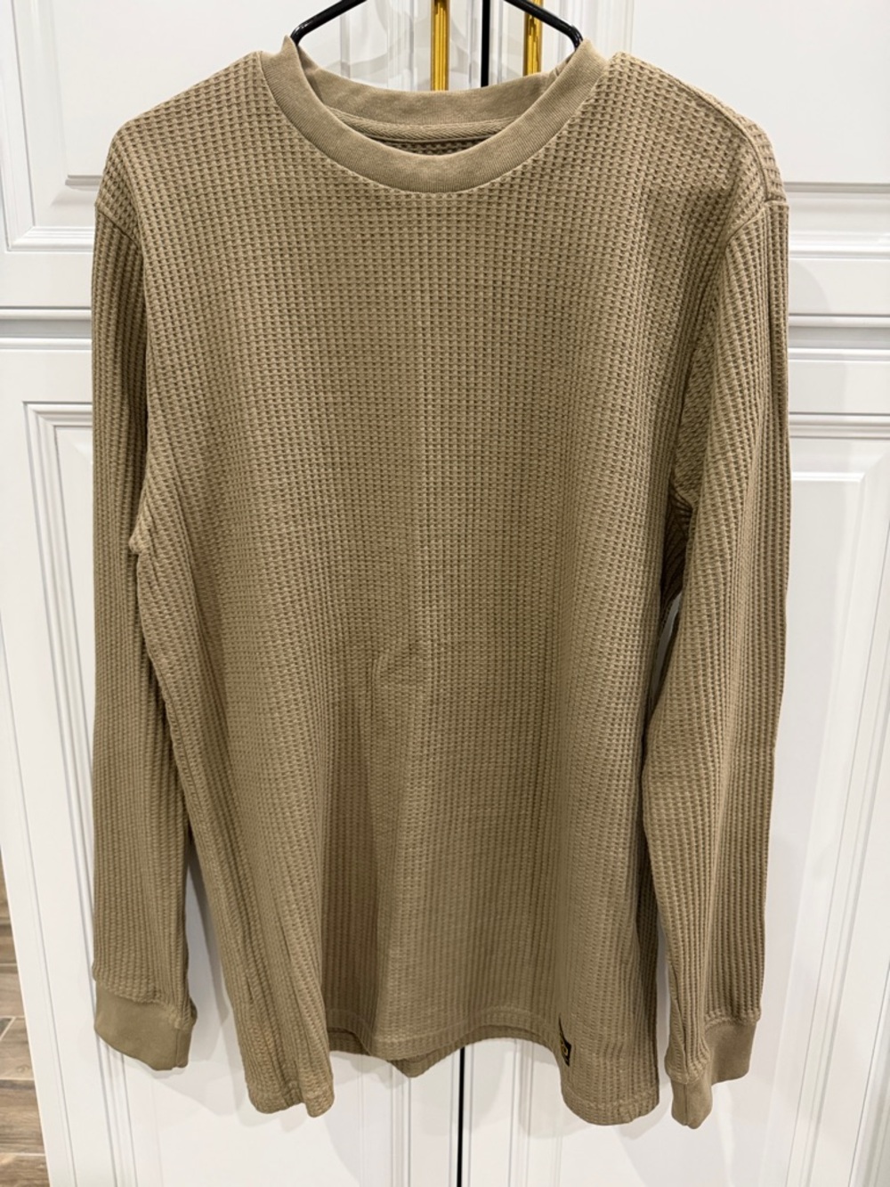 RVCA Waffle Knit Long Sleeve Top - Beige